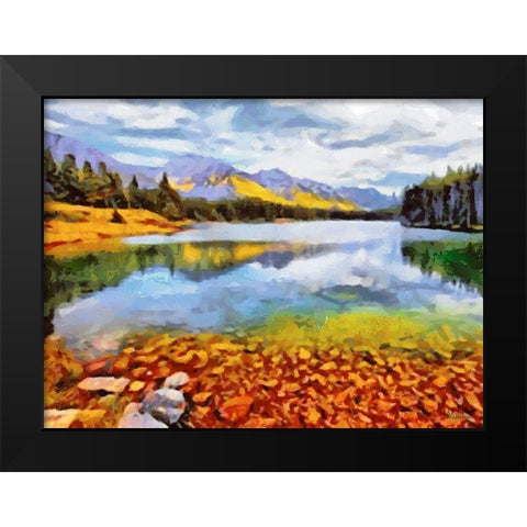 Autumn Lake Horizontal Black Modern Wood Framed Art Print by Medeiros, Celito