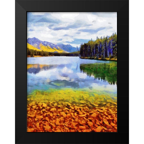 Autumn Lake Vertical Black Modern Wood Framed Art Print by Medeiros, Celito