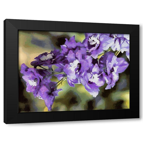 Purple Flowers Black Modern Wood Framed Art Print with Double Matting by Medeiros, Celito