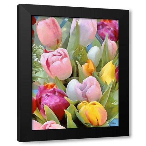 Just Tulips IV Black Modern Wood Framed Art Print by Medeiros, Celito