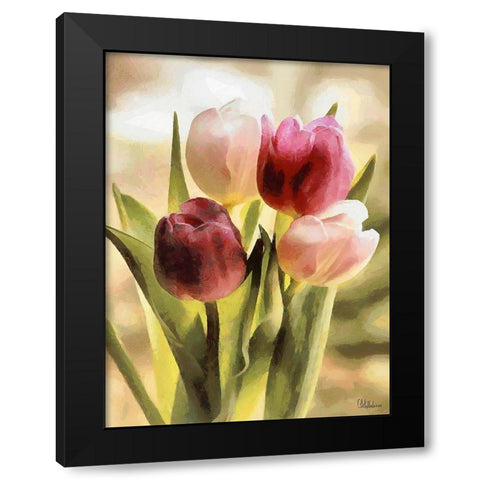 Just Tulips VI Black Modern Wood Framed Art Print by Medeiros, Celito
