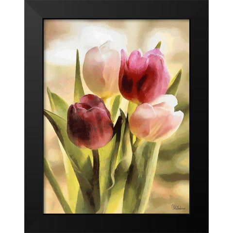 Just Tulips VI Black Modern Wood Framed Art Print by Medeiros, Celito