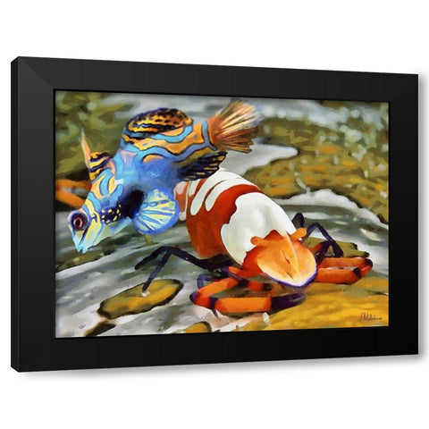 Fishes in Tropical Sea V Black Modern Wood Framed Art Print with Double Matting by Medeiros, Celito