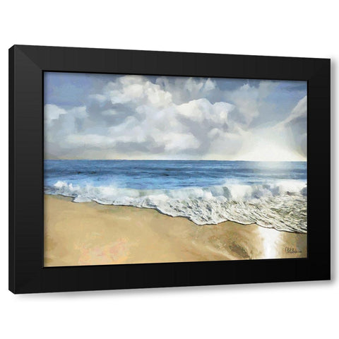 White Wave at the Beach I Black Modern Wood Framed Art Print with Double Matting by Medeiros, Celito