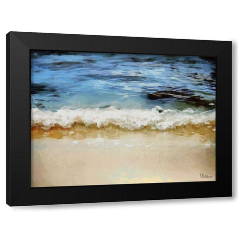White Wave at the Beach IV Black Modern Wood Framed Art Print by Medeiros, Celito