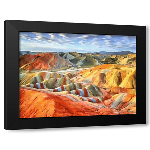Painted Mountains I Black Modern Wood Framed Art Print by Medeiros, Celito