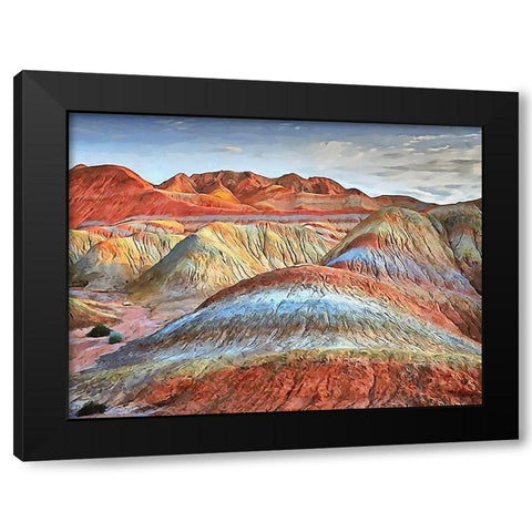 Painted Mountains III Black Modern Wood Framed Art Print with Double Matting by Medeiros, Celito