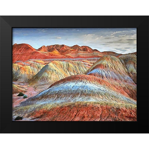 Painted Mountains III Black Modern Wood Framed Art Print by Medeiros, Celito