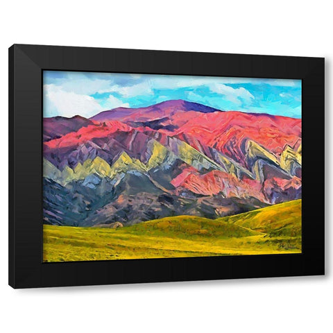 Painted Mountains IV Black Modern Wood Framed Art Print by Medeiros, Celito