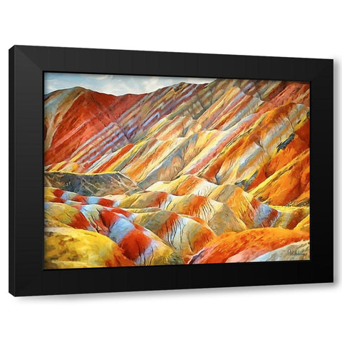 Painted Mountains V Black Modern Wood Framed Art Print with Double Matting by Medeiros, Celito