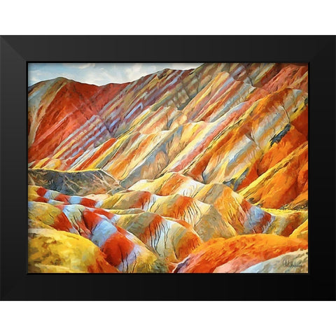 Painted Mountains V Black Modern Wood Framed Art Print by Medeiros, Celito