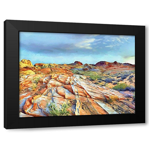 Painted Mountains VI Black Modern Wood Framed Art Print with Double Matting by Medeiros, Celito