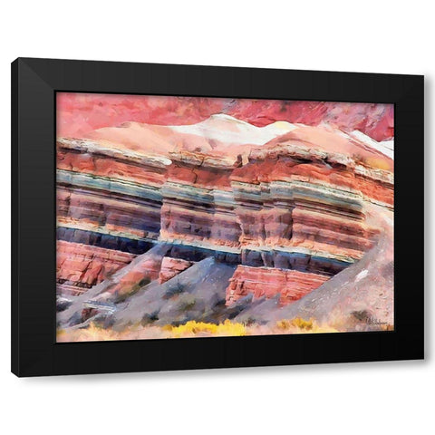 Painted Mountains VIII Black Modern Wood Framed Art Print by Medeiros, Celito