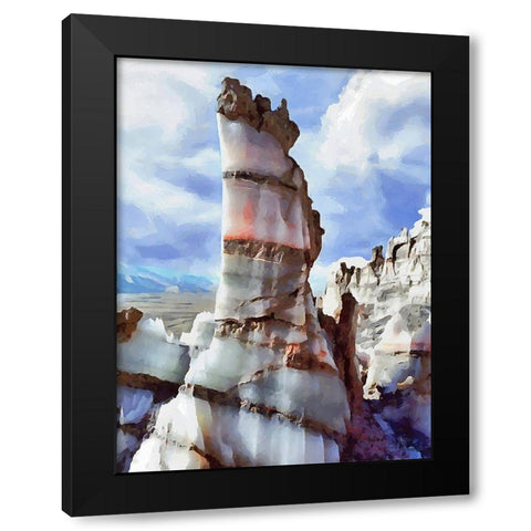 Painted Mountains X Black Modern Wood Framed Art Print by Medeiros, Celito