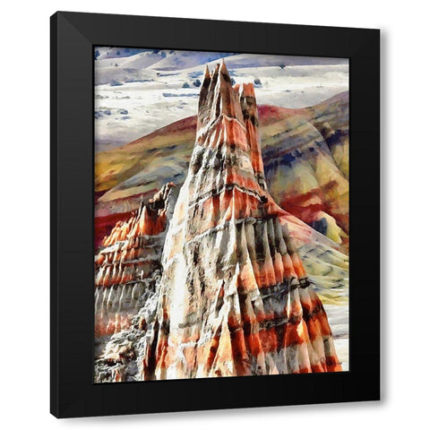 Painted Mountains XII Black Modern Wood Framed Art Print by Medeiros, Celito