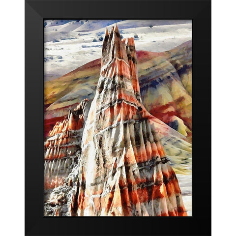 Painted Mountains XII Black Modern Wood Framed Art Print by Medeiros, Celito