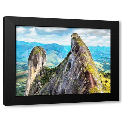 Rocky Nature XIV Black Modern Wood Framed Art Print with Double Matting by Medeiros, Celito