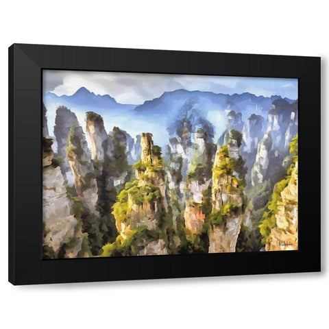 Rocky Nature XV Black Modern Wood Framed Art Print with Double Matting by Medeiros, Celito