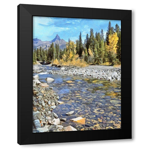 Rocky Nature XVIII Black Modern Wood Framed Art Print with Double Matting by Medeiros, Celito