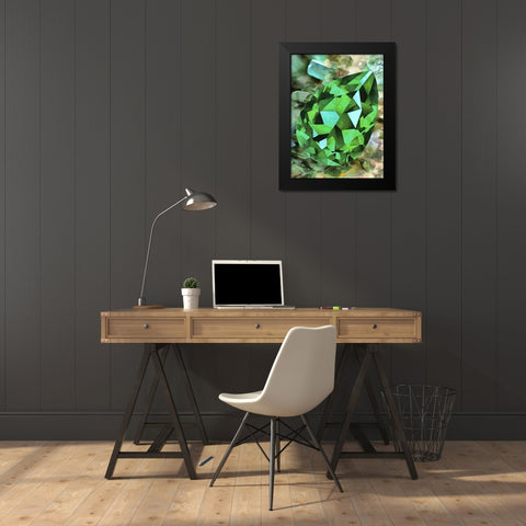 Green Precious Stone Black Modern Wood Framed Art Print by Medeiros, Celito