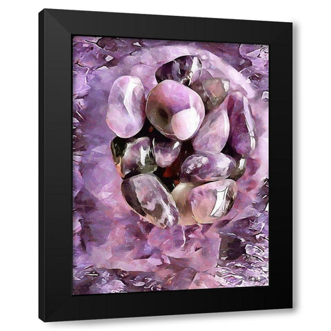 Pink Precious Stone Black Modern Wood Framed Art Print with Double Matting by Medeiros, Celito