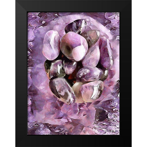 Pink Precious Stone Black Modern Wood Framed Art Print by Medeiros, Celito