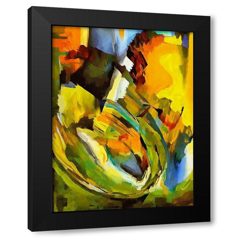 Kandinsky Inspiration II Black Modern Wood Framed Art Print by Medeiros, Celito
