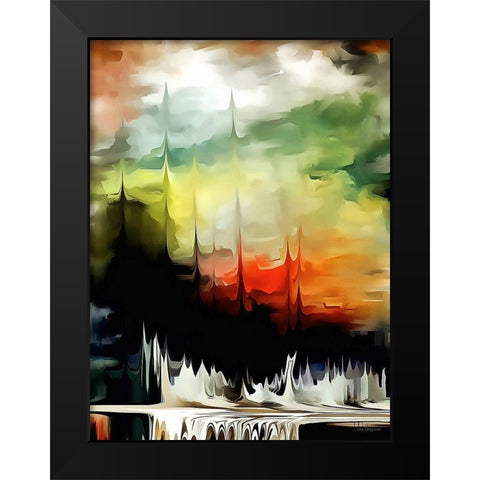 Kandinsky Inspiration III Black Modern Wood Framed Art Print by Medeiros, Celito