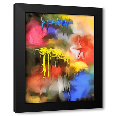 Kandinsky Inspiration IV Black Modern Wood Framed Art Print by Medeiros, Celito