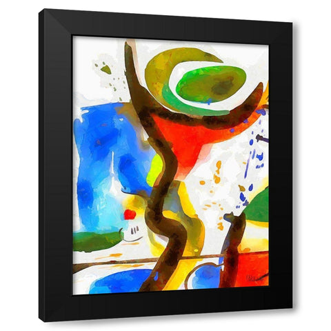 Kandinsky Inspiration VI Black Modern Wood Framed Art Print with Double Matting by Medeiros, Celito