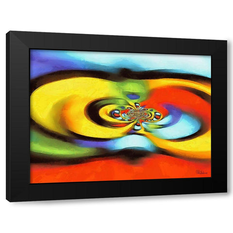 Kandinsky Inspiration VII Black Modern Wood Framed Art Print with Double Matting by Medeiros, Celito