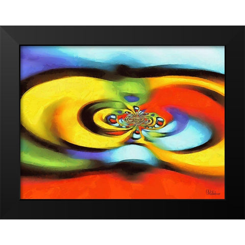 Kandinsky Inspiration VII Black Modern Wood Framed Art Print by Medeiros, Celito