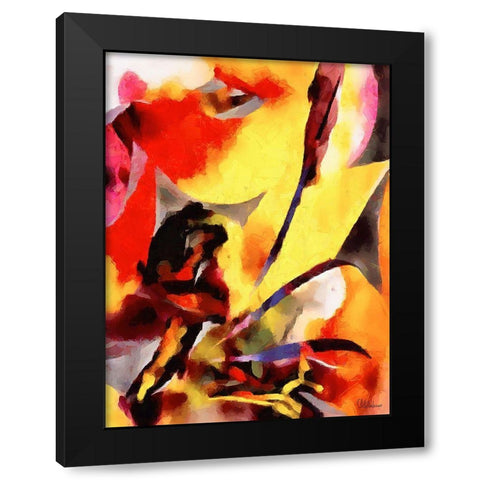 Kandinsky Inspiration VIII Black Modern Wood Framed Art Print by Medeiros, Celito