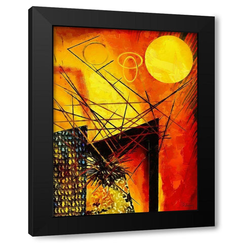 Kandinsky Inspiration IX Black Modern Wood Framed Art Print with Double Matting by Medeiros, Celito