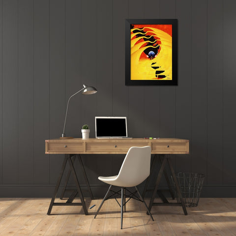 Kandinsky Inspiration X Black Modern Wood Framed Art Print by Medeiros, Celito