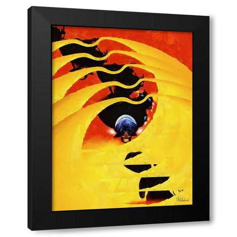 Kandinsky Inspiration X Black Modern Wood Framed Art Print by Medeiros, Celito