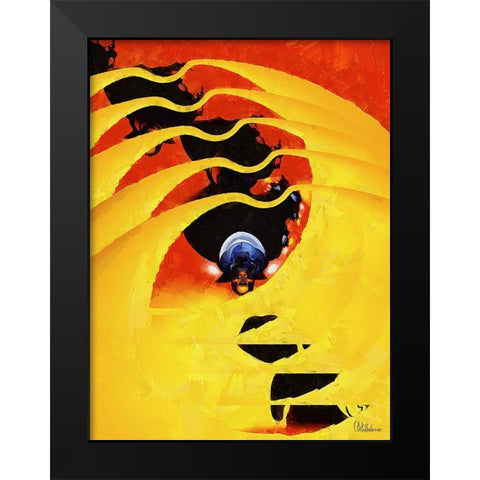 Kandinsky Inspiration X Black Modern Wood Framed Art Print by Medeiros, Celito