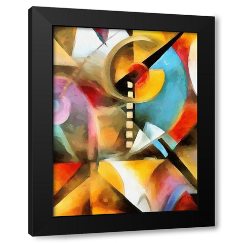 Kandinsky Inspiration XI Black Modern Wood Framed Art Print by Medeiros, Celito