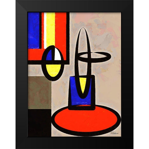 Kandinsky Inspiration XII Black Modern Wood Framed Art Print by Medeiros, Celito