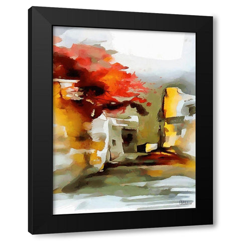 Our Town Black Modern Wood Framed Art Print by Medeiros, Celito