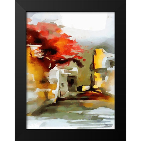 Our Town Black Modern Wood Framed Art Print by Medeiros, Celito