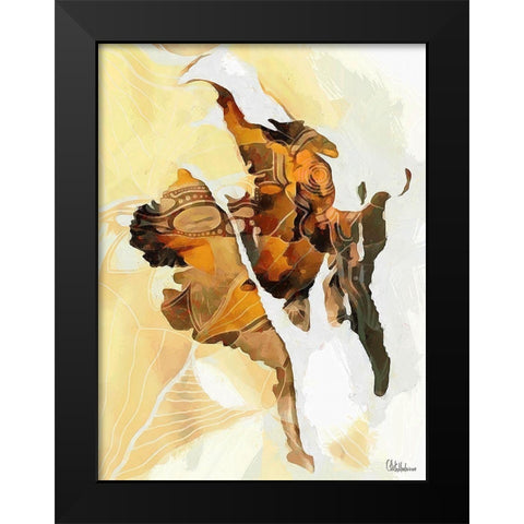 Dance on the Map Black Modern Wood Framed Art Print by Medeiros, Celito