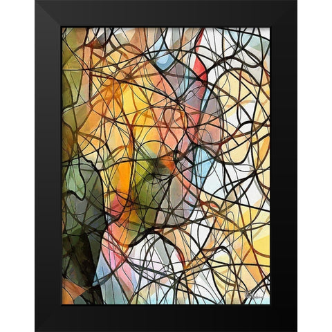 Kandinsky Inspiration XVI Black Modern Wood Framed Art Print by Medeiros, Celito