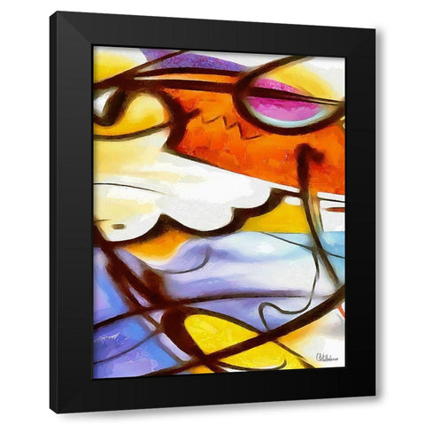 Kandinsky Inspiration XVIII Black Modern Wood Framed Art Print by Medeiros, Celito