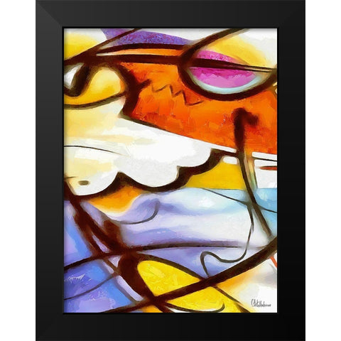 Kandinsky Inspiration XVIII Black Modern Wood Framed Art Print by Medeiros, Celito