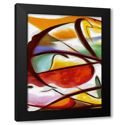 Kandinsky Inspiration XIX Black Modern Wood Framed Art Print with Double Matting by Medeiros, Celito