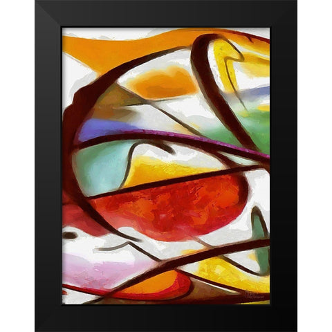 Kandinsky Inspiration XIX Black Modern Wood Framed Art Print by Medeiros, Celito