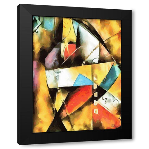 Kandinsky Inspiration XX Black Modern Wood Framed Art Print with Double Matting by Medeiros, Celito