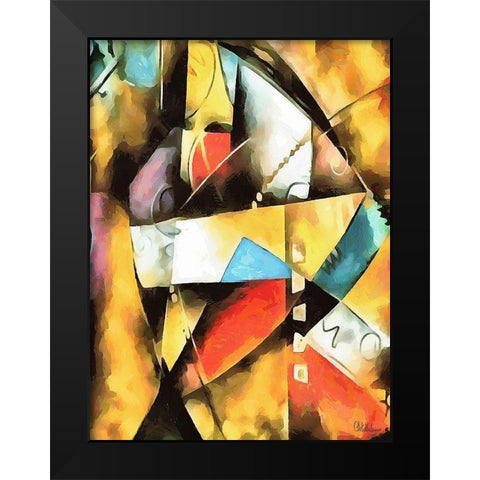 Kandinsky Inspiration XX Black Modern Wood Framed Art Print by Medeiros, Celito