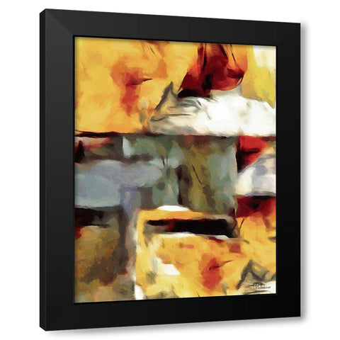 Kandinsky Inspiration XXI Black Modern Wood Framed Art Print with Double Matting by Medeiros, Celito